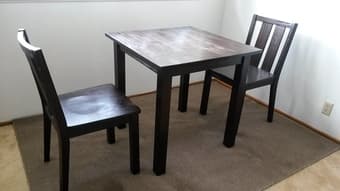 Wood Dining Table and Chairs - $99 1