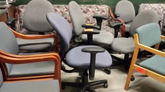 Surplus Property Sales a large selection of stationary & swivel Chairs 1