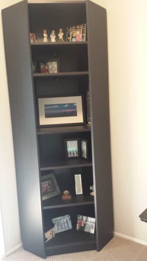 corner bookshelf - $65 1