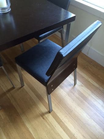 Very nice EQ3 dining table with 4 chairs - $275 2
