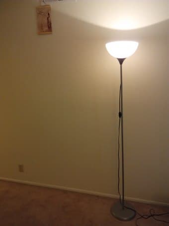 PLEASE EMPTY OUT @ $15 -- 2 Standing Lamps + 1 foldable chair 4