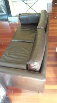 Leather Couch Sofa, Dark Colored -- 38" x 72" -- $50 2