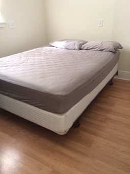 Queen size bed (mattress, box spring, and frame) - $100 2