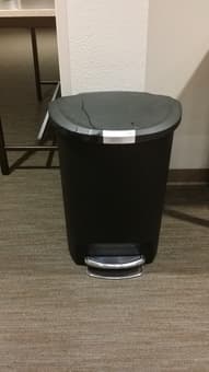 simplehuman Semi-Round Step Trash Can, Black, 50 L /13 Gal- $15 1