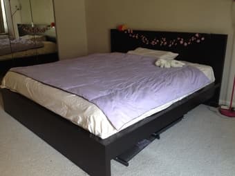 King-sized bed (Malm high bed frame with pillowtop mattress) $350 OBO 1