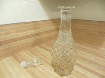 Beautiful glass decanter, $6 3
