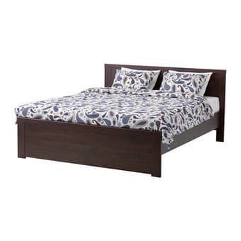Brusali queen bed (black finish) with memory foam mattress 1