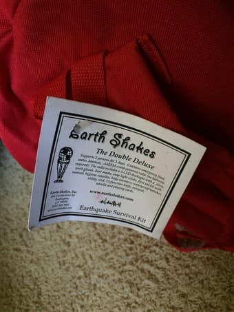 Moving sale: Earth Shakes Earthquake Survival Kit: The Double Deluxe 3