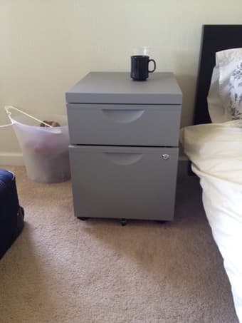 Gray filing cabinet with lock - $20 1