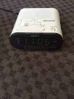 For sale--Mugs, toaster, radio alarm clock, laundry basket, heater 2