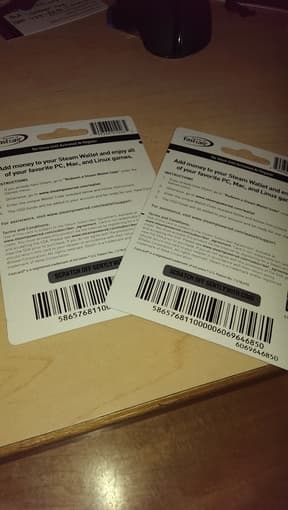 Two $20 Steam Gift Cards 2