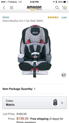 Graco Nautilus convertible car seat, used less than a year ($70) OBO 1