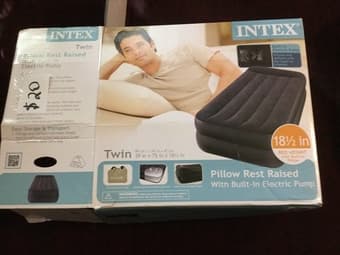 Iron board+iron, inflatable twin mattress, blender, bookcase 3
