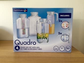 Brand New Luminerc Glass Jug Set. 1