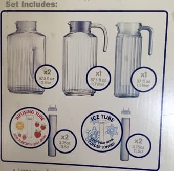 Brand New Luminerc Glass Jug Set. 2
