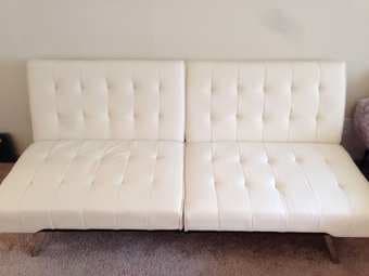 Moving sale: futon, coffee table, dining table set 1