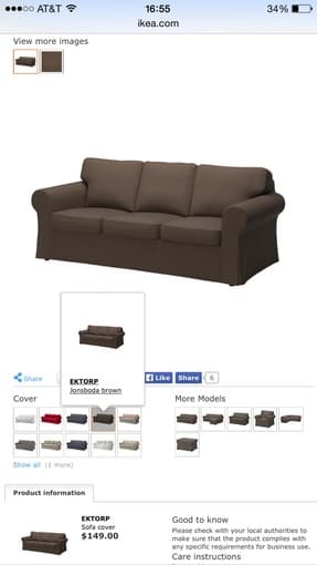 Ektorp SOFA COVER - BROWN U$ 60 1