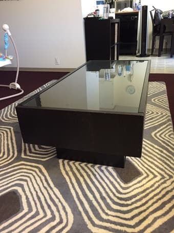 Coffee Table with glass top - $50 2
