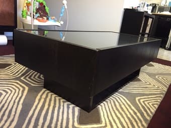 Coffee Table with glass top - $50 3