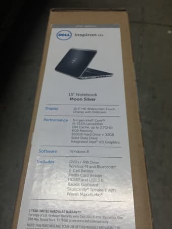 brand new dell laptop inspiron 15z $450 1