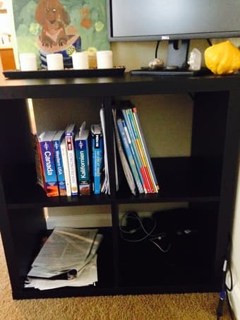 furniture: 2 shelves, 2 bar stools, coffee table 3