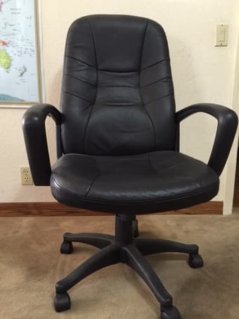 Black leather office chair - $45 1