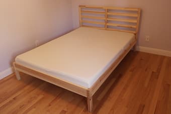 Full sized bed frame + mattress ($100) 2