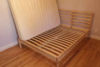 Full sized bed frame + mattress ($100) 3