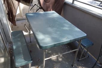 camping folding table with Bench Seats- $40 1