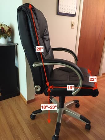 Ergonomic Executive Chair (Black Leather, Lumbar Support) - $80 2
