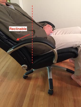 Ergonomic Executive Chair (Black Leather, Lumbar Support) - $80 3