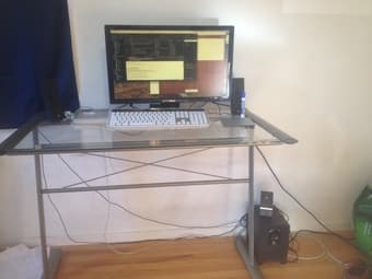 Sturdy metal and glass desk, $40 1