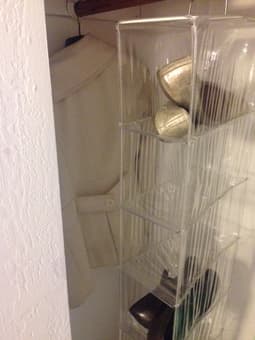 Organizers: Over the door hanger, large tupperware, hanging shoe rack 1