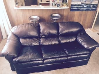 Leather Couch with Sleeper 1