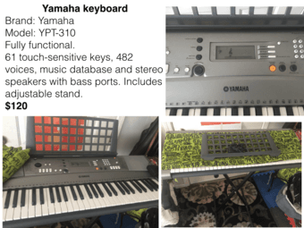 Yamaha YPT 310 keyboard 1