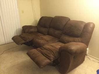 Ashley Microfiber Couch with Recliner - No pets, No smoking $280 1