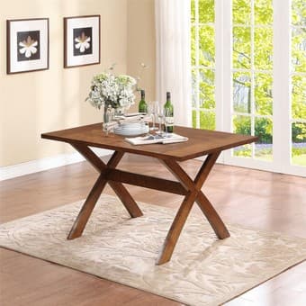 Hardly used Trestle Wood Dining Table 2