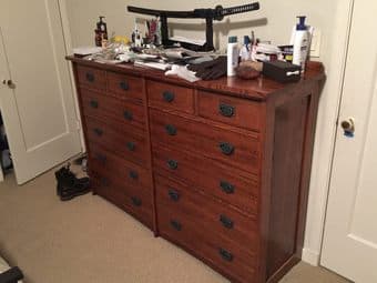 Craftsman style mahogany /solid wood dresser $350 ONO 1
