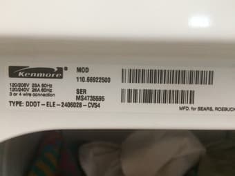 Kenmore electric clothes drier 3