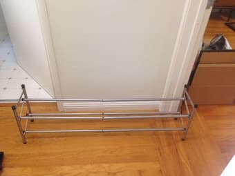 Expanding shoe rack and Ikea shelf 2