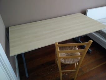 Large desk + wood chair - $60 (SF) 2