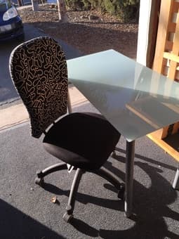 Like New - IKEA Glasholm Desk - $45 and Desk Chair - $30 2