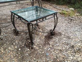 Amazing wrought iron and glass table set 3