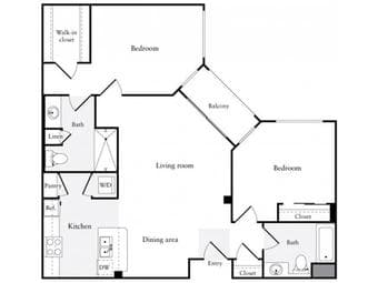 1 bedroom/1 full private bath available in 2 bedroom 2 full bath apt! 2