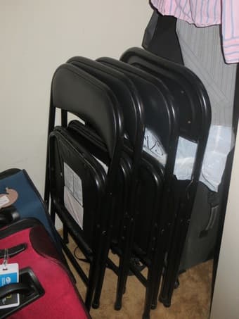 Card table and 4 foldable chairs - $60 2