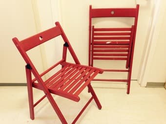 Indoor/Outdoor Red Folding Chairs $20 for both 1