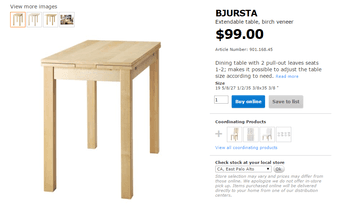 Ikea Bjursta table ($60) 1