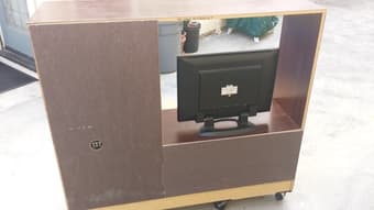Entertainment Cabinet Furniture w/ Glass Door - $50 2