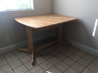 Solid Wood Dining Table Work Desk 47" x 35" x 29" - $125 1