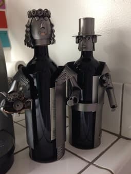 Husband & Wife - Metal Wine Holders $15 for pair 1